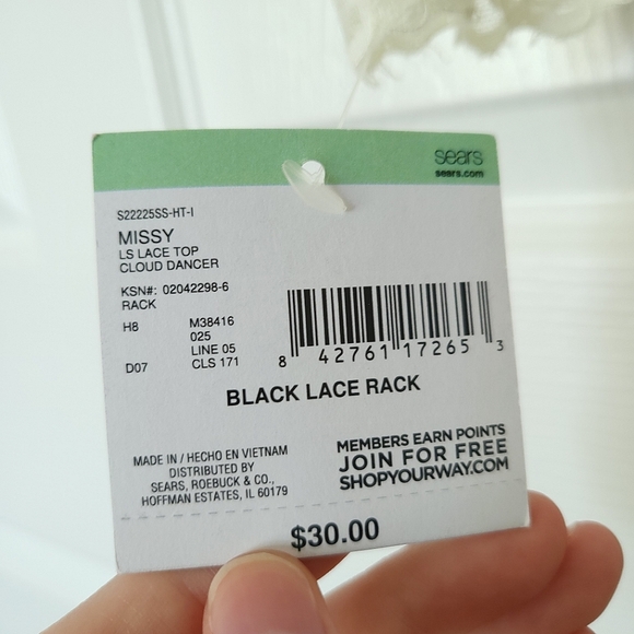 NWT Simply Styled Long Sleeve Lace Top - Picture 9 of 10